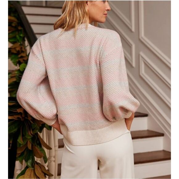 SummerSalt The Coziest Cashmere Blend Soft Stripe Sweater Size Large - Picture 2 of 8